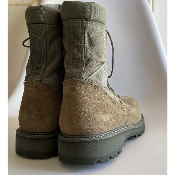 Combat Boots Mondo Mens 7.5 R UFCW Green Suede Steel Toe Vibram Sole Women 9.5 - Picture 12 of 16
